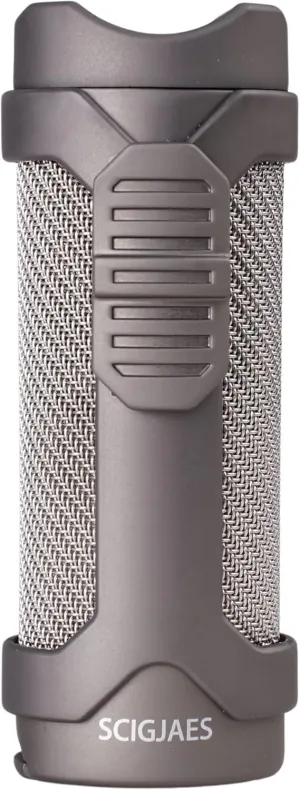 1 Torch Jet Flame Cigar Lighter, Windproof Built-in Cigar Punch Cigar Rest Lighters with Gift Box Included (Gun Metal)