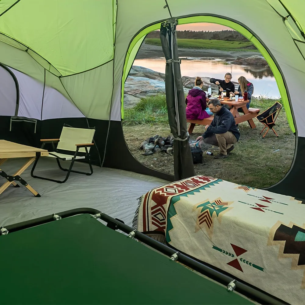 10-Person Waterproof Camping Tent with 2 Rooms.