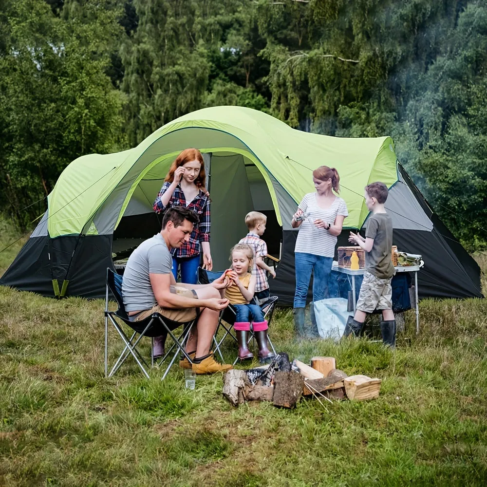 10-Person Waterproof Camping Tent with 2 Rooms.