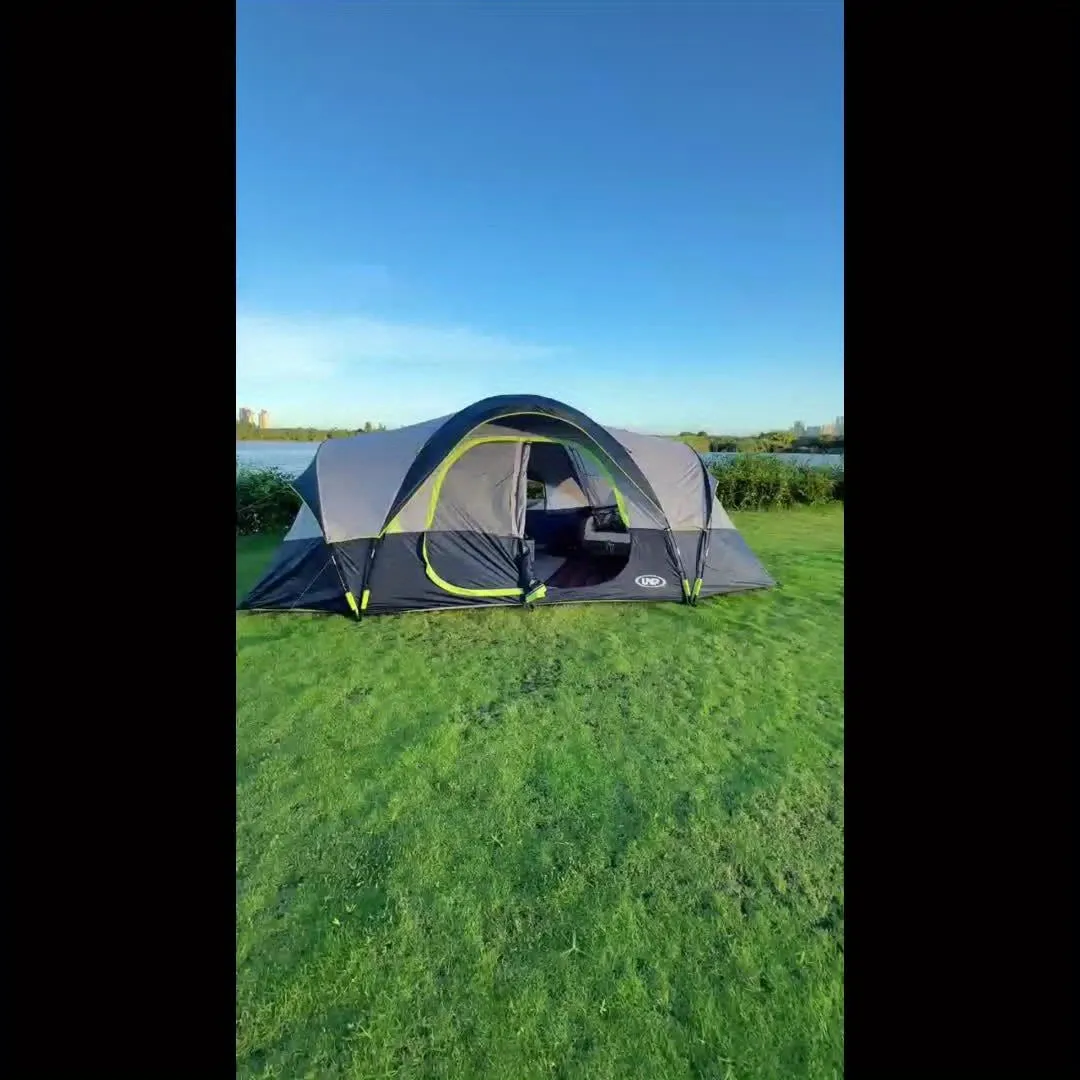 10-Person Waterproof Camping Tent with 2 Rooms.