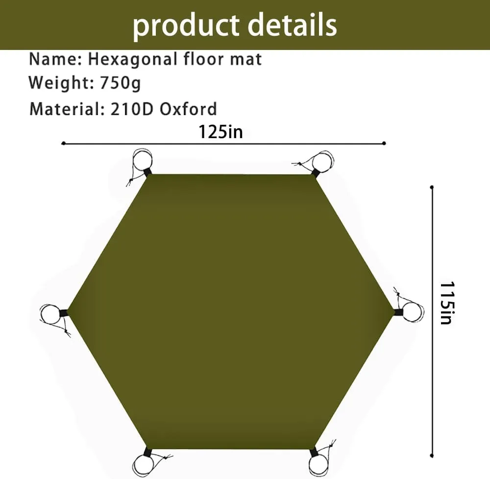 10.5x9.5 ft Tent Footprint Waterproof Camping Tarp Ultralight Mat Under Tent Moisture-Proof Ground Sheet Mat