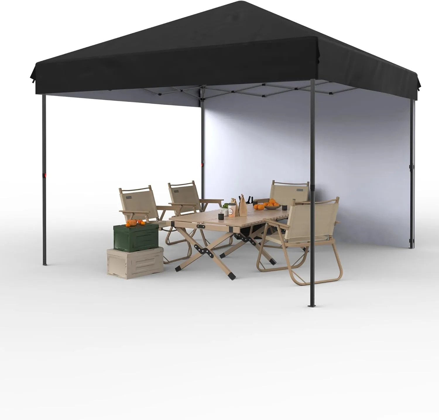 10x10 FT Pop Up Canopy Instant Tent with Reinforced Steel Frame & 210D Silver-Coated Oxford Fabric, Heavy-Duty Portable Gazebo with Wheeled Carry Bag for Beach, Camping, Outdoor Events