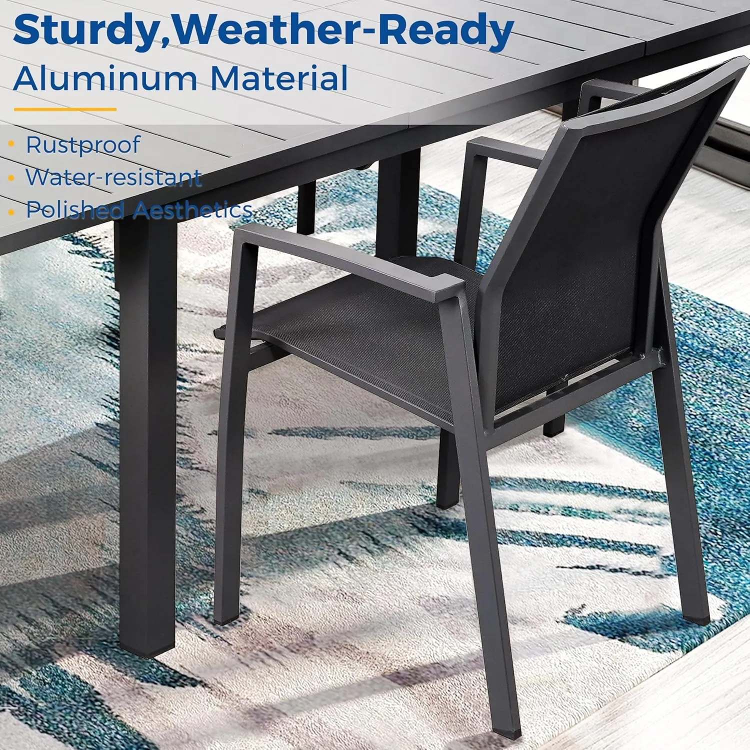 11 Piece Aluminum Outdoor Patio Dining Sets with Fully Assembled Dining Chair，91.3"L×39.4"W Expandable Patio Table and Chairs Set for 10, Stackable Chairs with Quick Drying Fabric, Grey