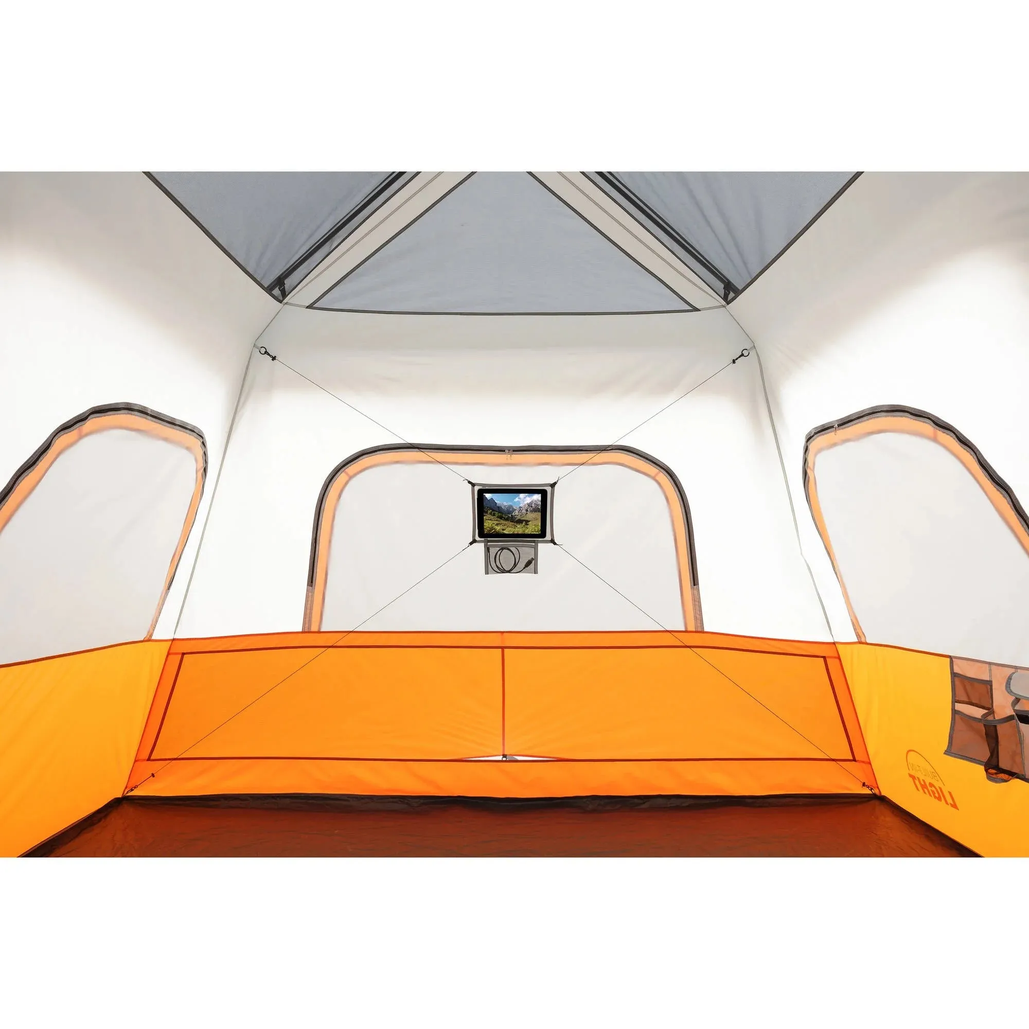 12-Person Instant Cabin Tent with Built-In LED Lights - 3 Room Design, Perfect for Family Camping!