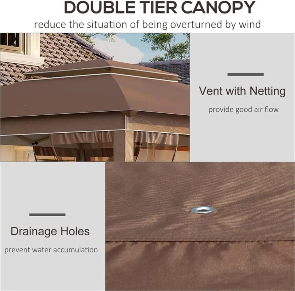 12' X 12' Pops Up Canopy Sun Shade Instant Tent Folding with Sidewall Netting, Adjustable Height and Storage Bag
