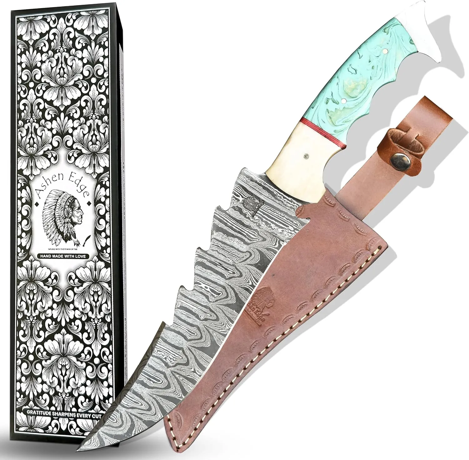 12.6" Hunting Knife, 7.4" Blade, Full-Tang, 1.03lbs, 5.2" Handle for Camping, Survival, Boning, Outdoor Use