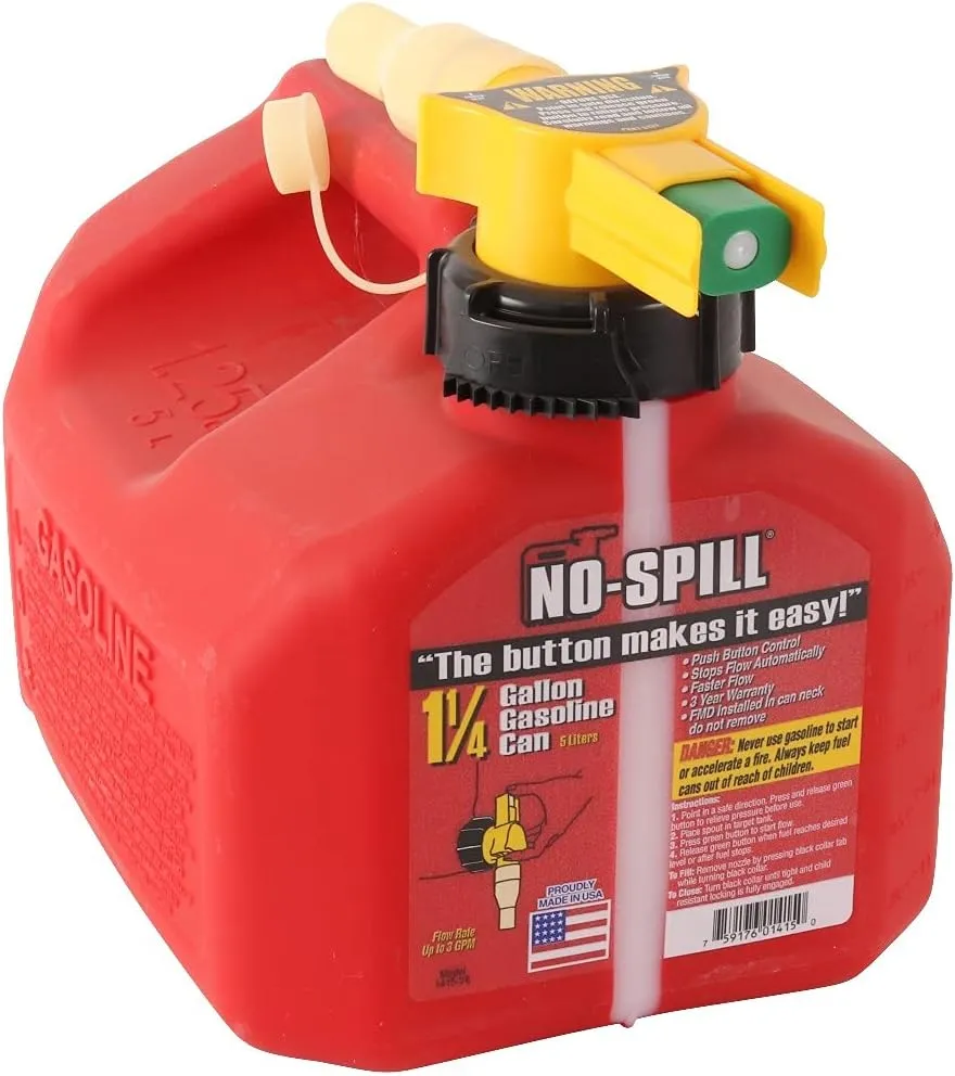 1415 1-1/4-Gallon Poly Gas Can (CARB Compliant), Red