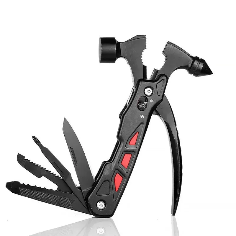 1PC Outdoor Multi-Function Claw Hammer Knife – Stainless Steel Survival Tool with Pliers, Camping Hammer, Nail Puller, and Emergency Rescue Tool