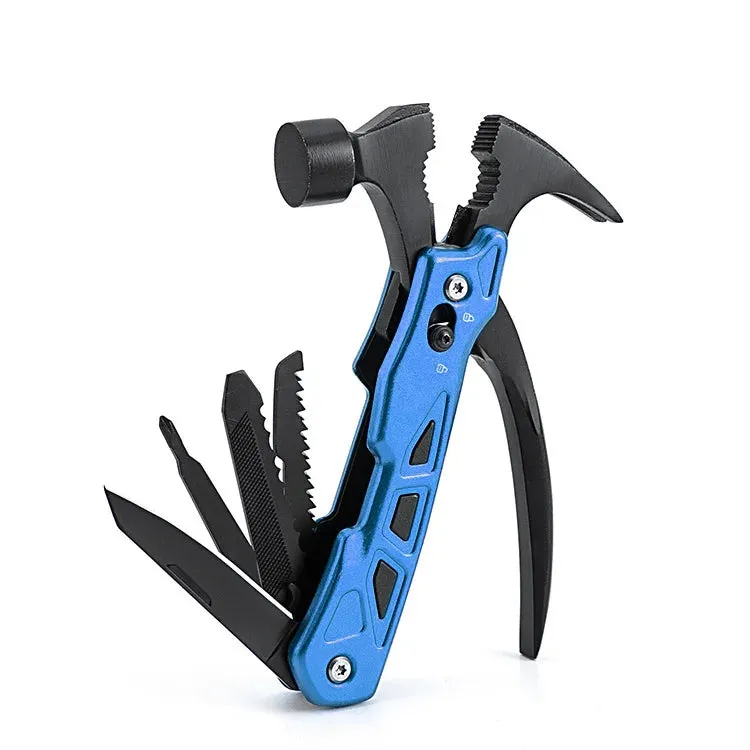 1PC Outdoor Multi-Function Claw Hammer Knife – Stainless Steel Survival Tool with Pliers, Camping Hammer, Nail Puller, and Emergency Rescue Tool