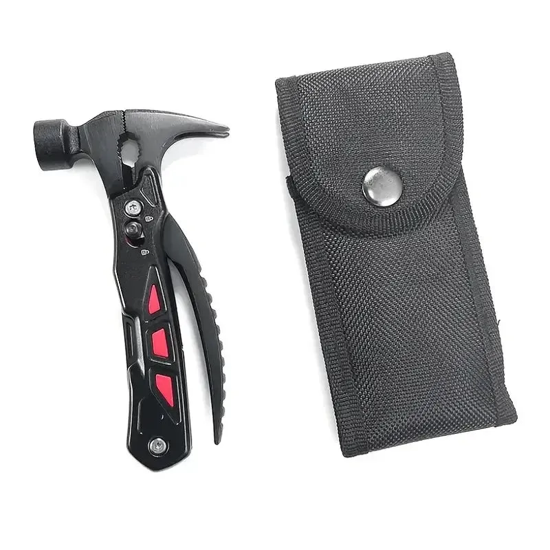1PC Outdoor Multi-Function Claw Hammer Knife – Stainless Steel Survival Tool with Pliers, Camping Hammer, Nail Puller, and Emergency Rescue Tool