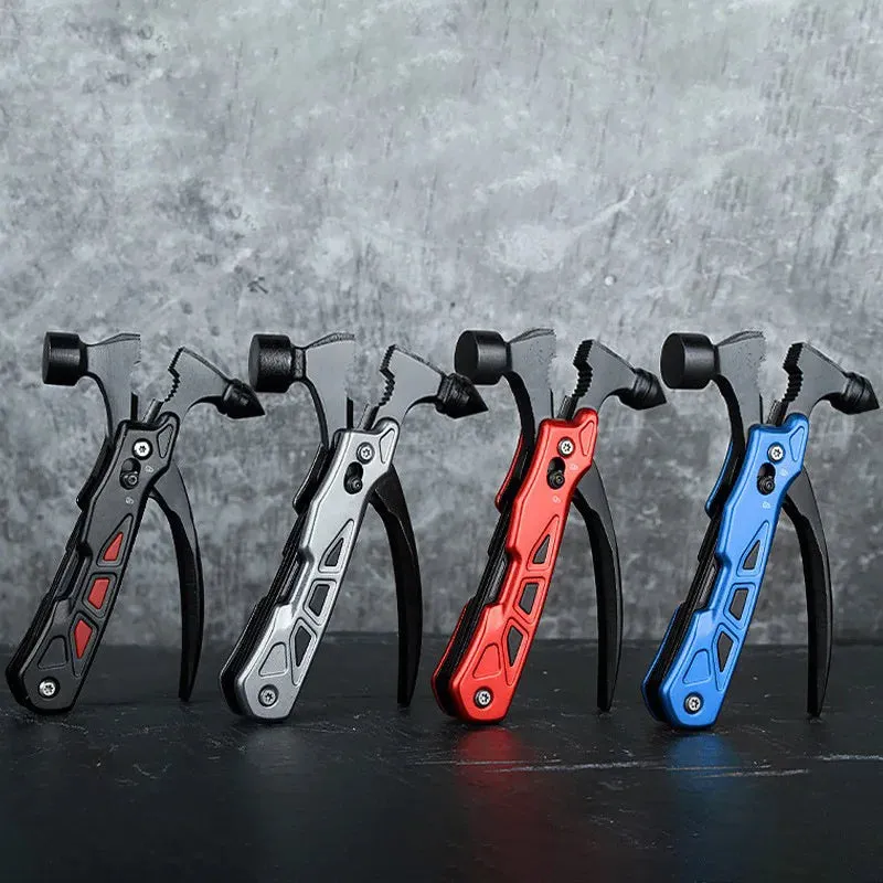1PC Outdoor Multi-Function Claw Hammer Knife – Stainless Steel Survival Tool with Pliers, Camping Hammer, Nail Puller, and Emergency Rescue Tool