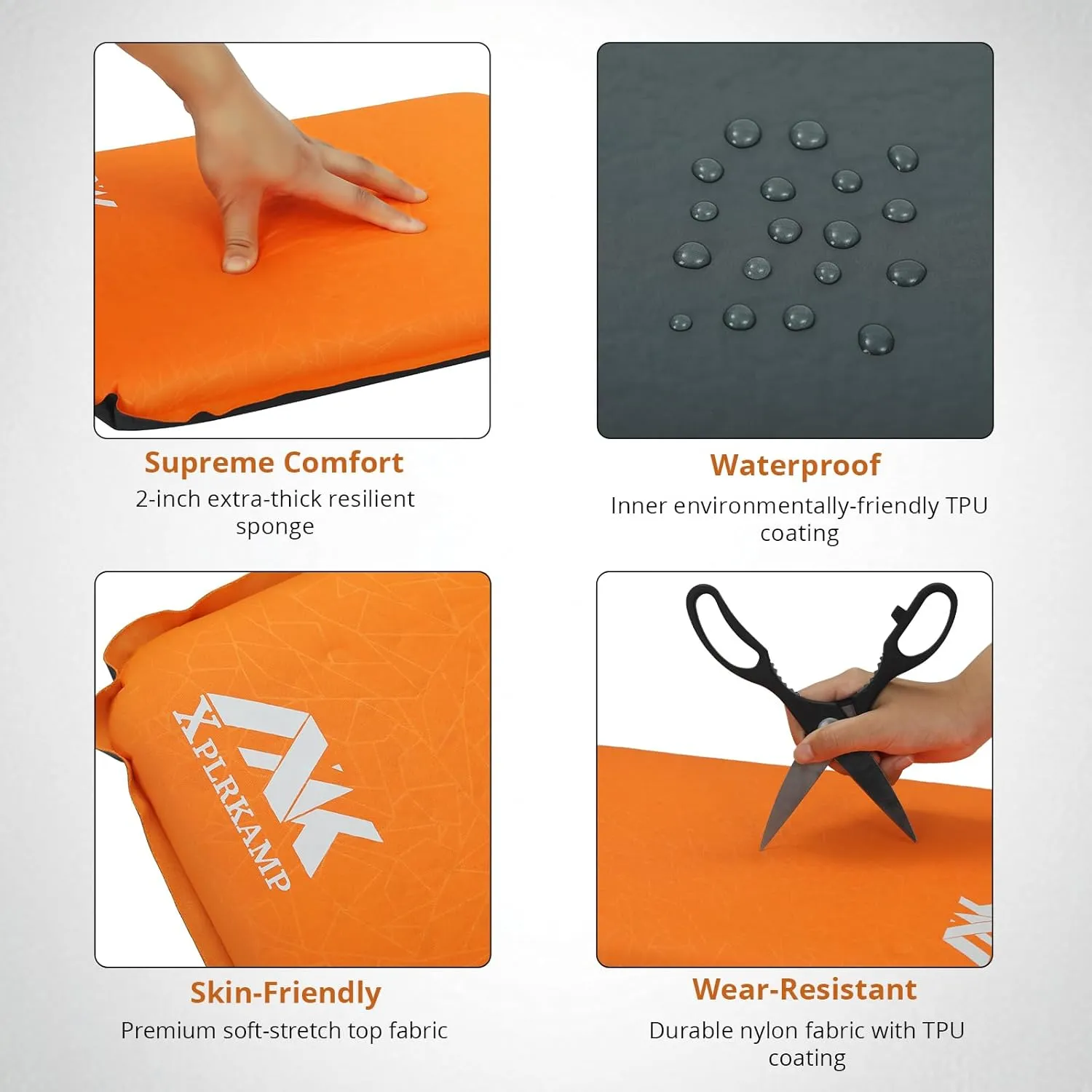 2 in Inflatable Seat Cushion for Airplane Travel Camping Hiking, Portable, Comfortable Memory Foam Seat Cushion for Stadium, Bleachers, Sports Music Events, Driver