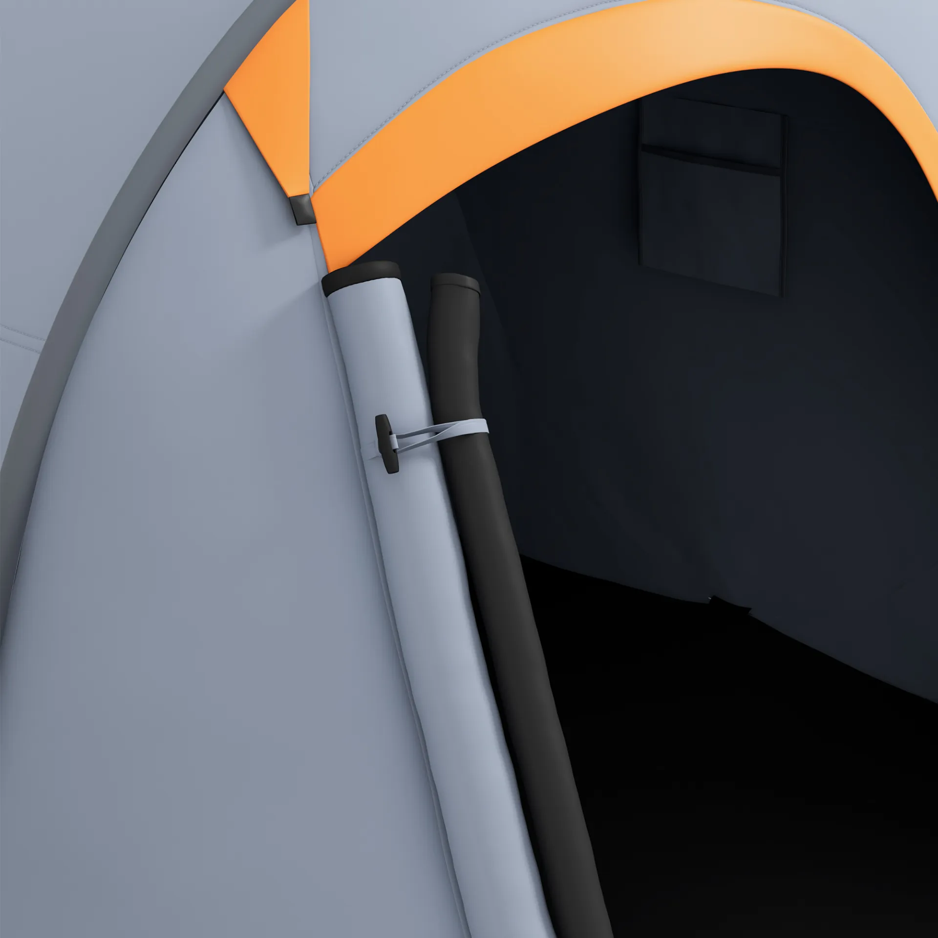 2 Man Pop up Camping Tent, 2000mm Waterproof with Carry Bag for Fishing Hiking Backpacking, Grey and Orange by Outsunny