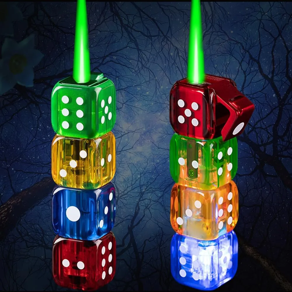 2 Pack Colorful Jet Flame Lighter,Refillable Butane Lighter,Cool Jet Torch Lighters Windproof,Adjustable Flame,BBQ Candles (Without Gas)