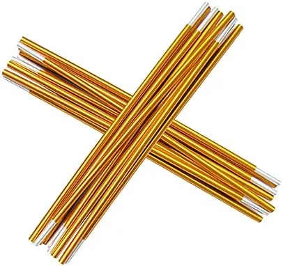2 PCS Aluminum Alloy Camp Tent Poles Canopy Golden 7.9/8.5mm333/360/404/442cm