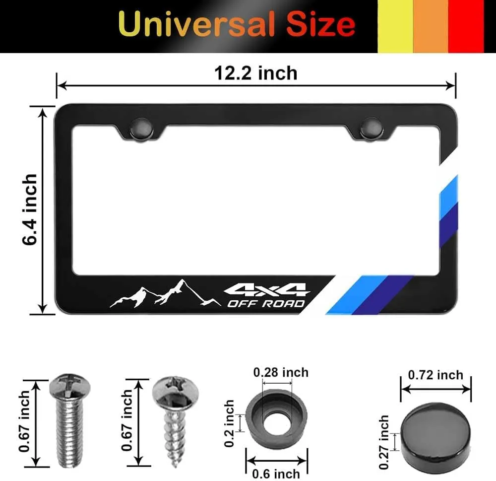 2 Pcs Fit for Toyota Car License Plate Frames, Compatible with Toyota Tacoma TRD Camry RAV4 4Runer Universal License Plate Car Accessories