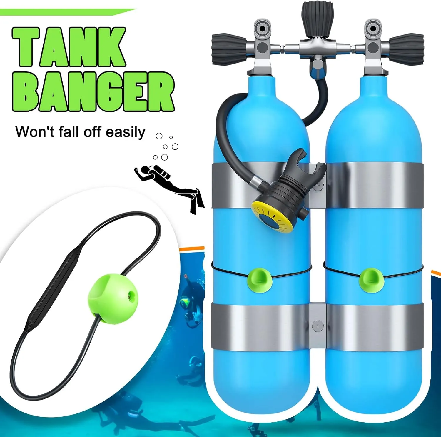 2 Pcs Tank Banger Underwater Signal Device Cylinder Diving Tank Accessories for Divers Noise Maker