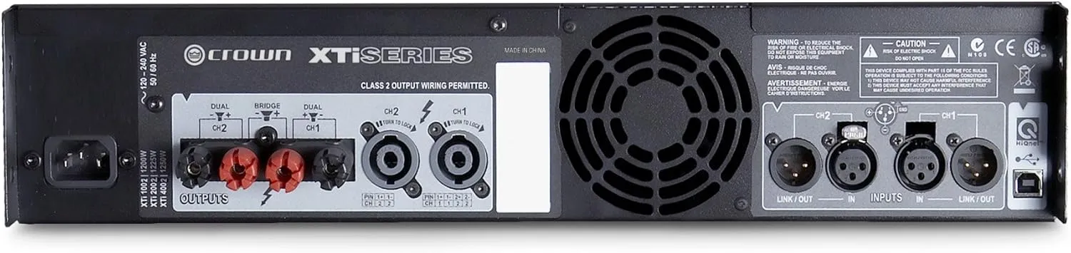 2 Two-channel-800W at 4Ω Power Amplifier, Gray, 800-Watts (XTi2002)