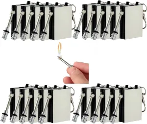 20 Pcs of Emergency Survival Camping Fire Starter Set, Forever Lighter, Flint Metal Match, Waterproof Keychain Permanent Match, Unlimited Waterproof Stick