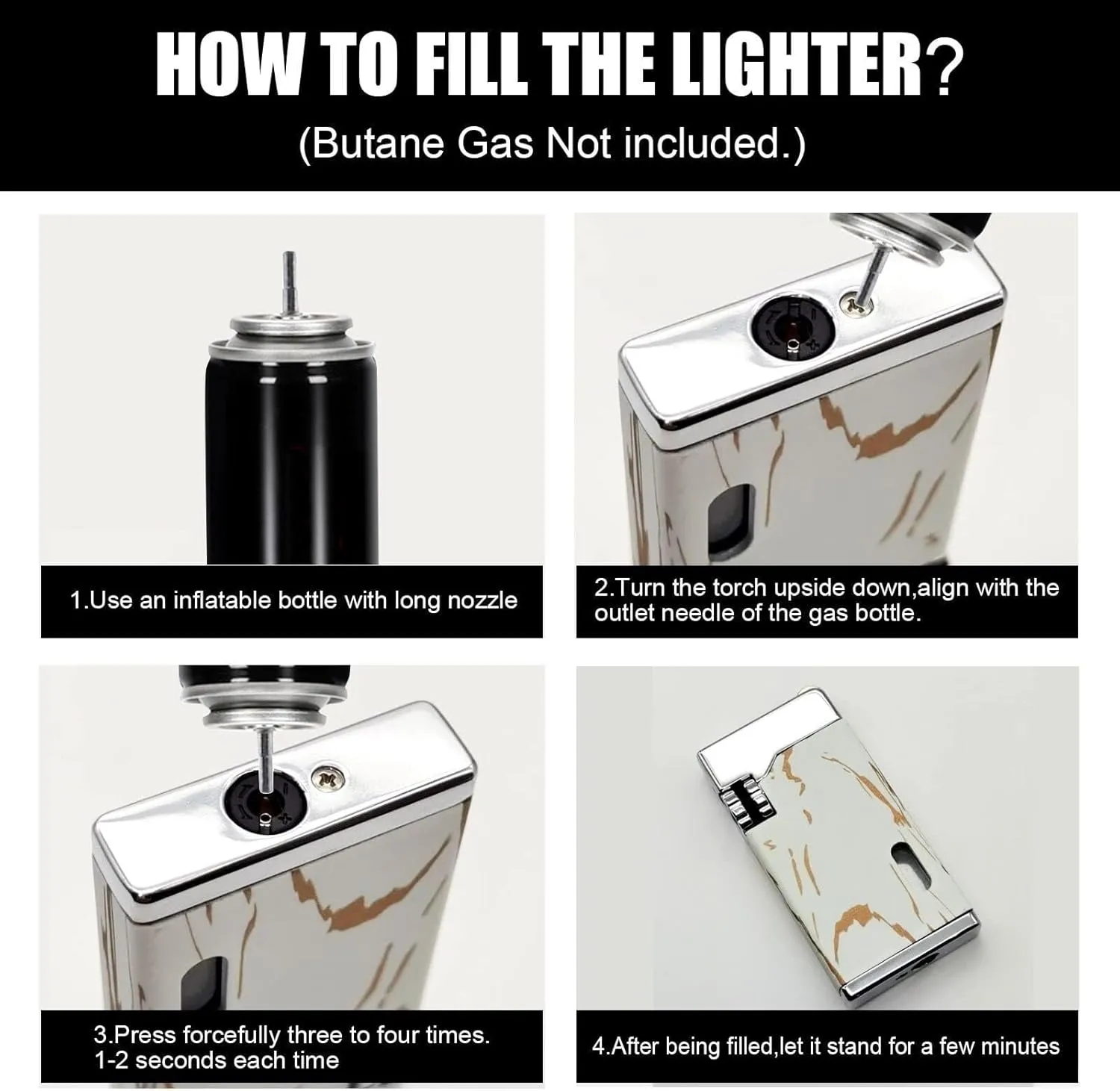 2024 Torch Lighter, Small Portable Butane Premium Quality Multifunctional Lighter, Refillable Reusable Candle Flint Lighter (Gas Not Included)(Gold)