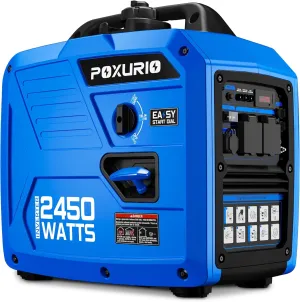 2450-Watt Portable Inverter Generator for Home Use, 1.6Gallon Large Fuel Tank Up to 8.3 Hours Use, 120V Gas Powered Generator Super Quiet - EPA Compliant