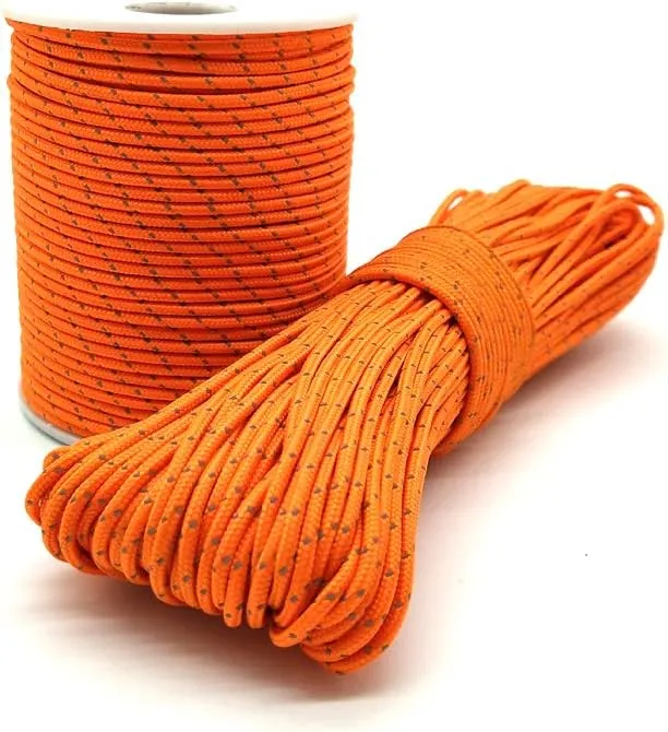 2mm Reflective Nylon Cord,65.6ft/164ft Paracord Parachute Cord,Tent Guyline Rope for Camping Tent, Outdoor Hiking Packaging