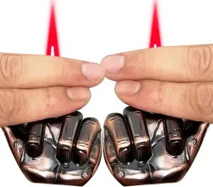 2PACK Brown Fingers Refillable Butane Windproof Torch Lighter,Cool Jet Torch Lighters,Adjustable Flame,Outdoor BBQ Candles (Without Gas)