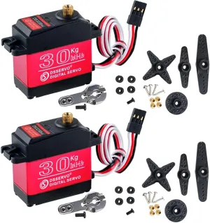 2PCS 30KG Metal Gear Digital Servo High Torque Steering Gear Servo, Waterproof Aluminium Case RC Servo Motor DS3230 for 1/8 1/10 1/12 RC Cars (Control Angle 270°)