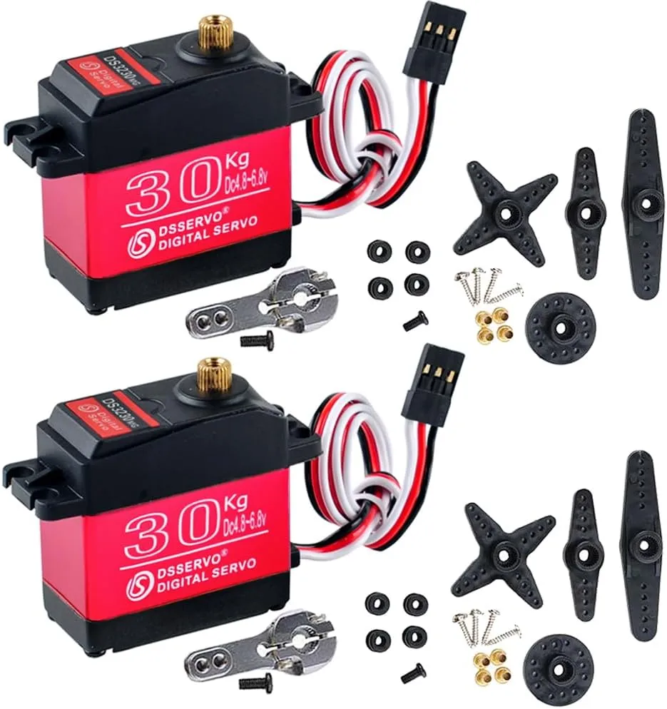 2PCS 30KG Metal Gear Digital Servo High Torque Steering Gear Servo, Waterproof Aluminium Case RC Servo Motor DS3230 for 1/8 1/10 1/12 RC Cars (Control Angle 270°)