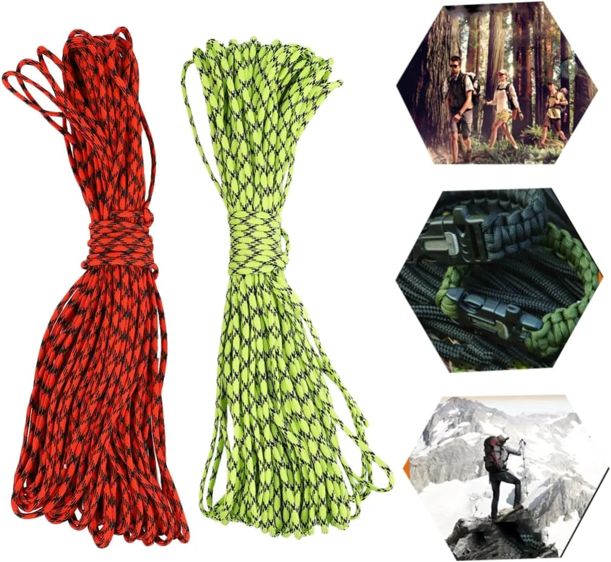 2pcs Parachute Cord Cores Survival Rope for Camping Hiking and Climbing Lightweight Outdoor Lanyard for Various Uses