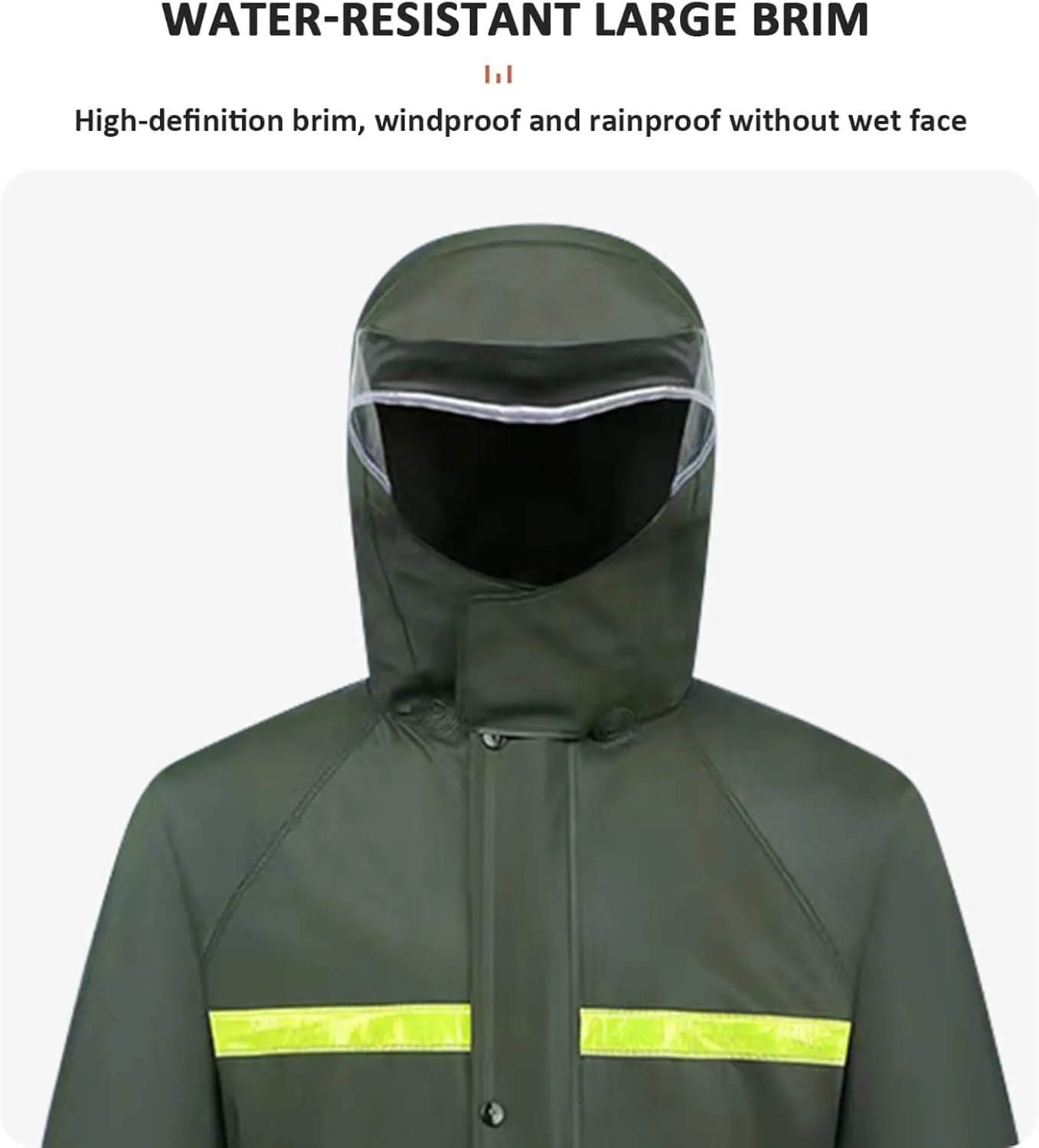 2pcs Rain Gear for Men, Waterproof Rain Jacket&Trouser Suit With Reflective Strip, Outdoor All-Sport Raincoat Anti-storm