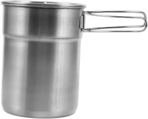 2pcs Stackable Stainless Steel Camping Cups with Foldable Handles for Outdoor Hiking Travel and Picnics Lightweight and Durable Stainless Steel Mugs