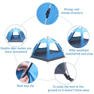 3-4 Person Instant Pop Up Waterproof Tent for Camping & Hiking