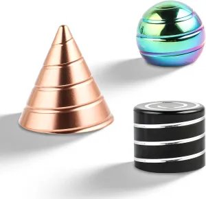 3 in 1 Kinetic Spinning Desk Toys,Spinning Toys,Fidget Toys for Stress Relief,Full Body Optical Illusion Fidget Spinner Ball Set，Finger Toy Gifts for Adult Children (3 in 1)