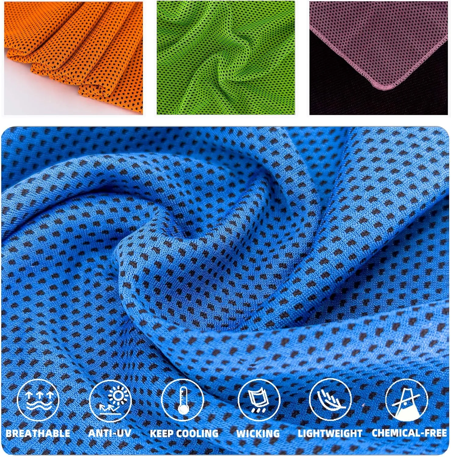 30 Pack Cooling Towels, Soft Breathable Sweat Ice Towel for Sports, Yoga, Gym, Golf, Camping, Running, Fitness, Workout & More Activities