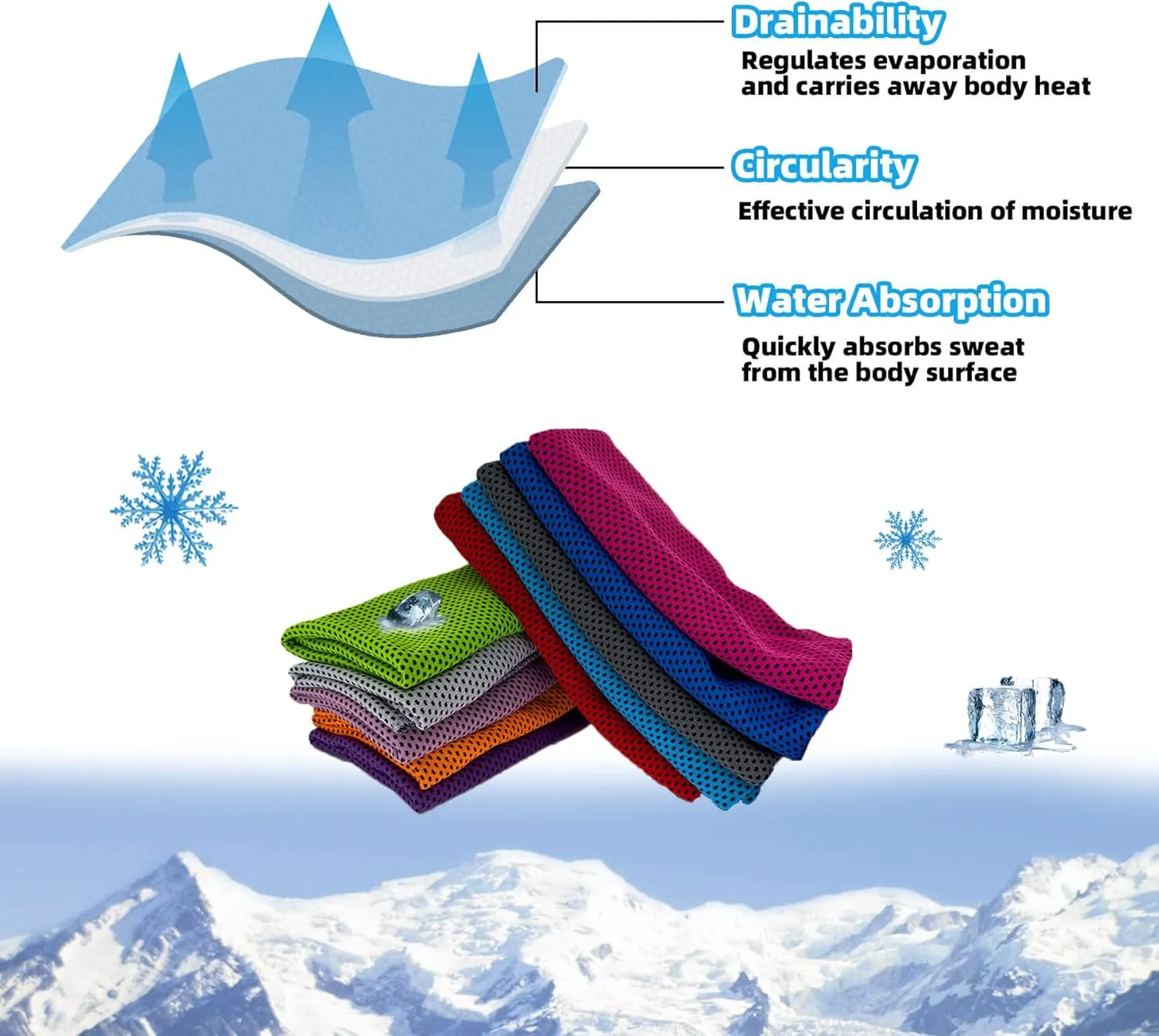 30 Pack Cooling Towels, Soft Breathable Sweat Ice Towel for Sports, Yoga, Gym, Golf, Camping, Running, Fitness, Workout & More Activities