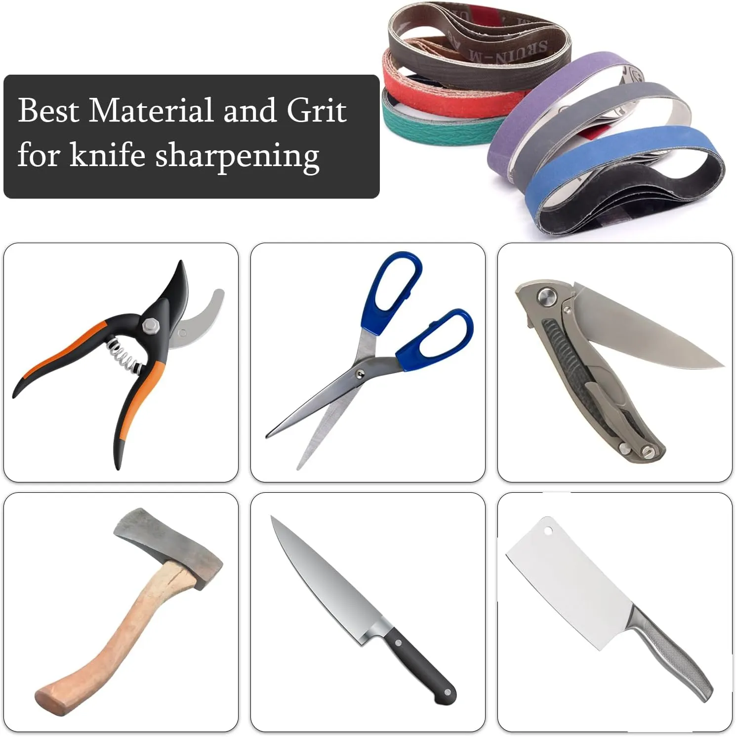 36 Pack 3/4" x 12" Knife Sharpener Belts Replacement for Work Sharp Knife & Tool Sharpener Ken Onion Edition (WSKTS-KO), 80/120/240/400/600/800/1000/2500/5000 Grit Knife Sharpening Sanding Belts