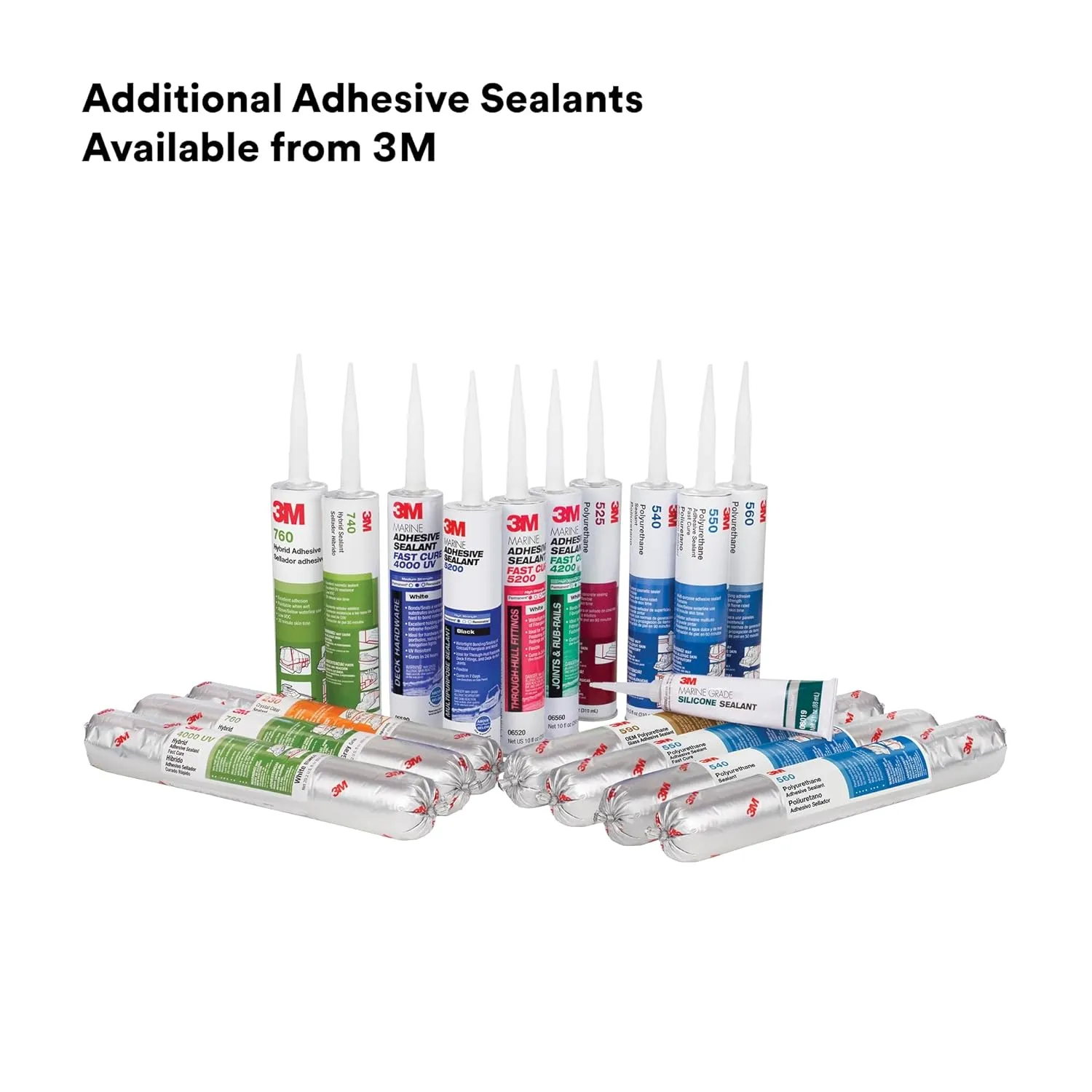 3M Marine Adhesive Sealant 4000 UV, PN06580, White, Medium Strength Flexible Waterproof Adhesive Sealant for Boats and RVs, UV Resistant, Cures in 24 Hours, 295 mL Cartridge, 10 Fl Oz (Pack of 1)
