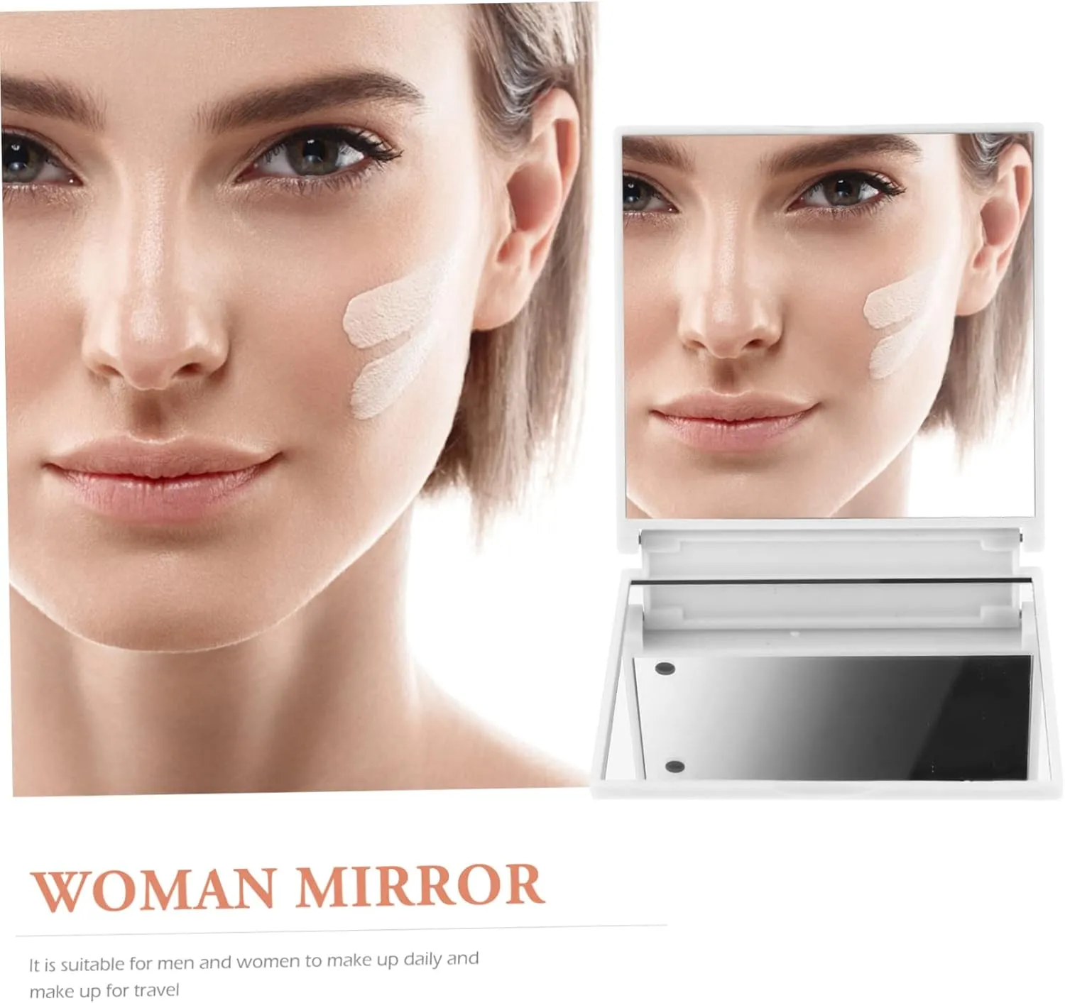 3pcs Compact Led Makeup Mirror Portable Cosmetic Mirror High Definition Design for Travel Simulates Natural Daylight for for Handbag and Purse Use