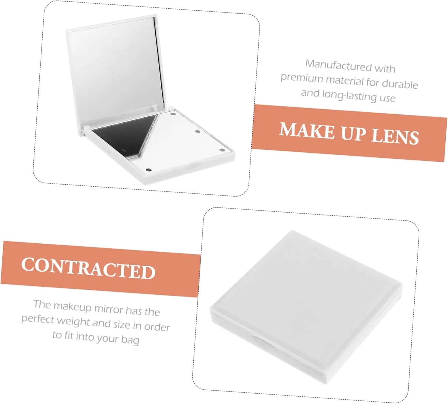 3pcs Compact Led Makeup Mirror Portable Cosmetic Mirror High Definition Design for Travel Simulates Natural Daylight for for Handbag and Purse Use
