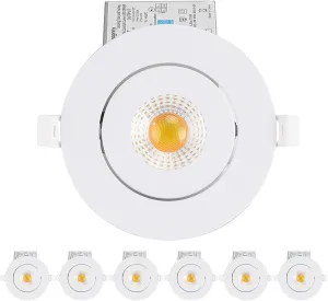 4 Inch Led Recessed lights Ultra-Thin Adjustable Eyeball Gimbal LED Recessed Lighting with Junction Box 9 Watts 750Lm Dimmable ceiling light ETL Listed (2700K/3000K/3500K/4000K/5000K Option 6Pack)