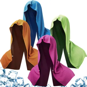 4 Pcs Summer Absorbent Cooling Hoodie Towel Sweat Towel Wraps Sun Protection Cooling Accessories for Men Women Cooling Towels for Neck and Face Head for Camping Gym Outdoor Sport Hot Weather