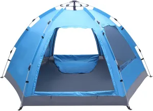 4 Person Pop Up Tents for Camping, Easy Setup Beach Tent, Tents for Camping,Tent for Hiking Backpacking Picnic Backyard 280 x 245 x 140CM