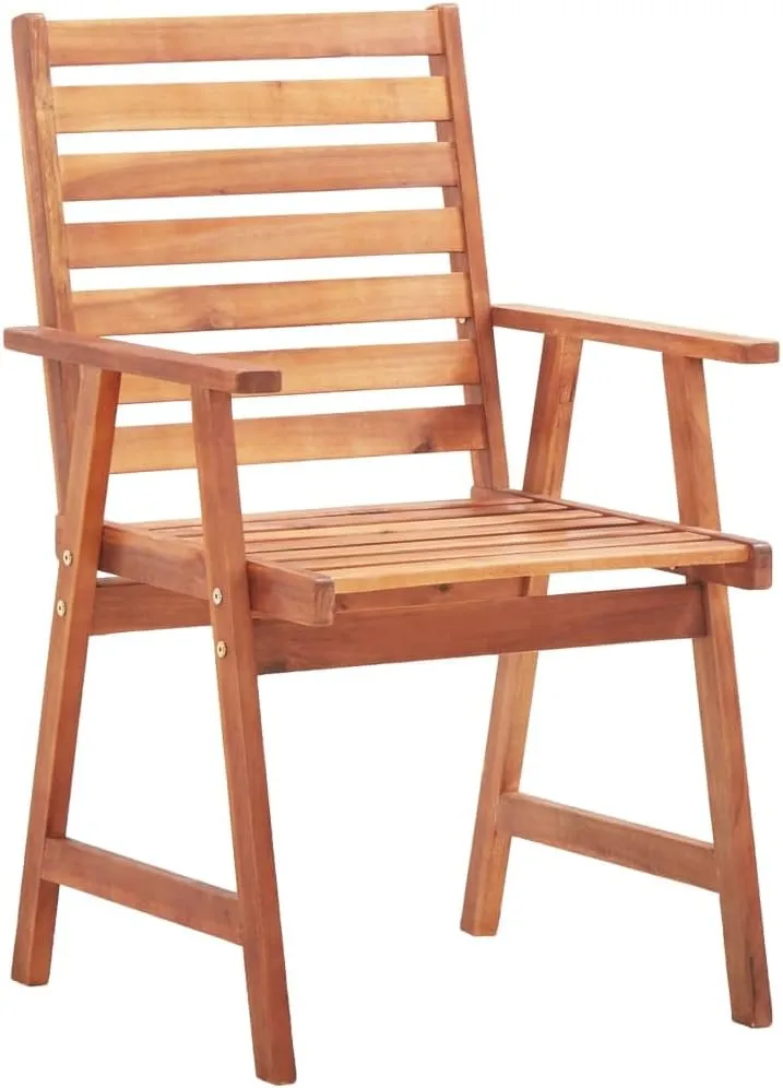 4-Piece Solid Acacia Wood Patio Dining Chairs with Cushions, Outdoor Furniture Set for Garden, Terrace, Poolside, Oil-Finished Rustic Design
