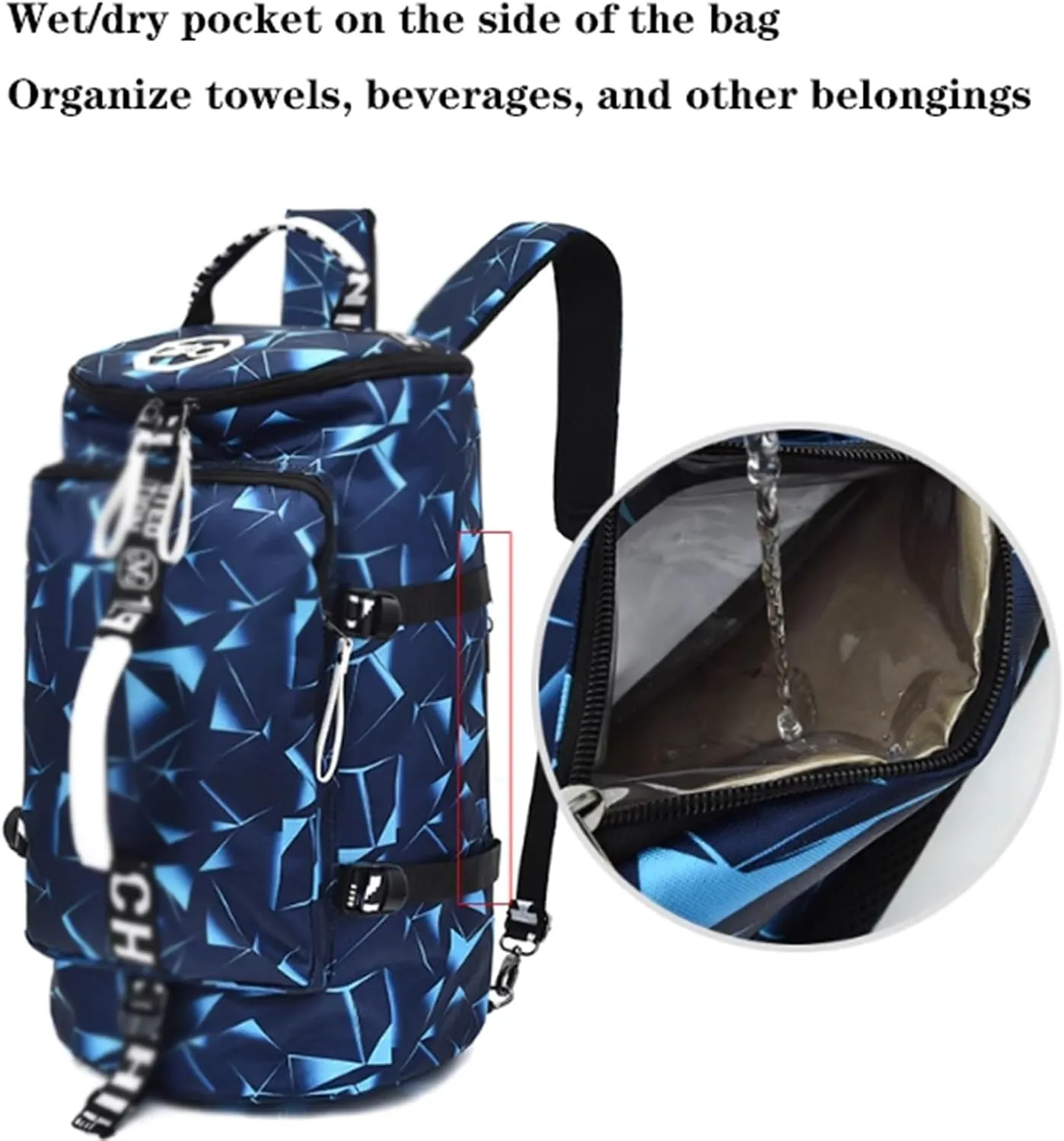 40L Gym Bag, Oxford Fabric, Small Fitness Workout Sports Bag, Waterproof, Travel Duffel Backpack, Lightweight, for Towels, Books, Shoes, for Men & Women(A)