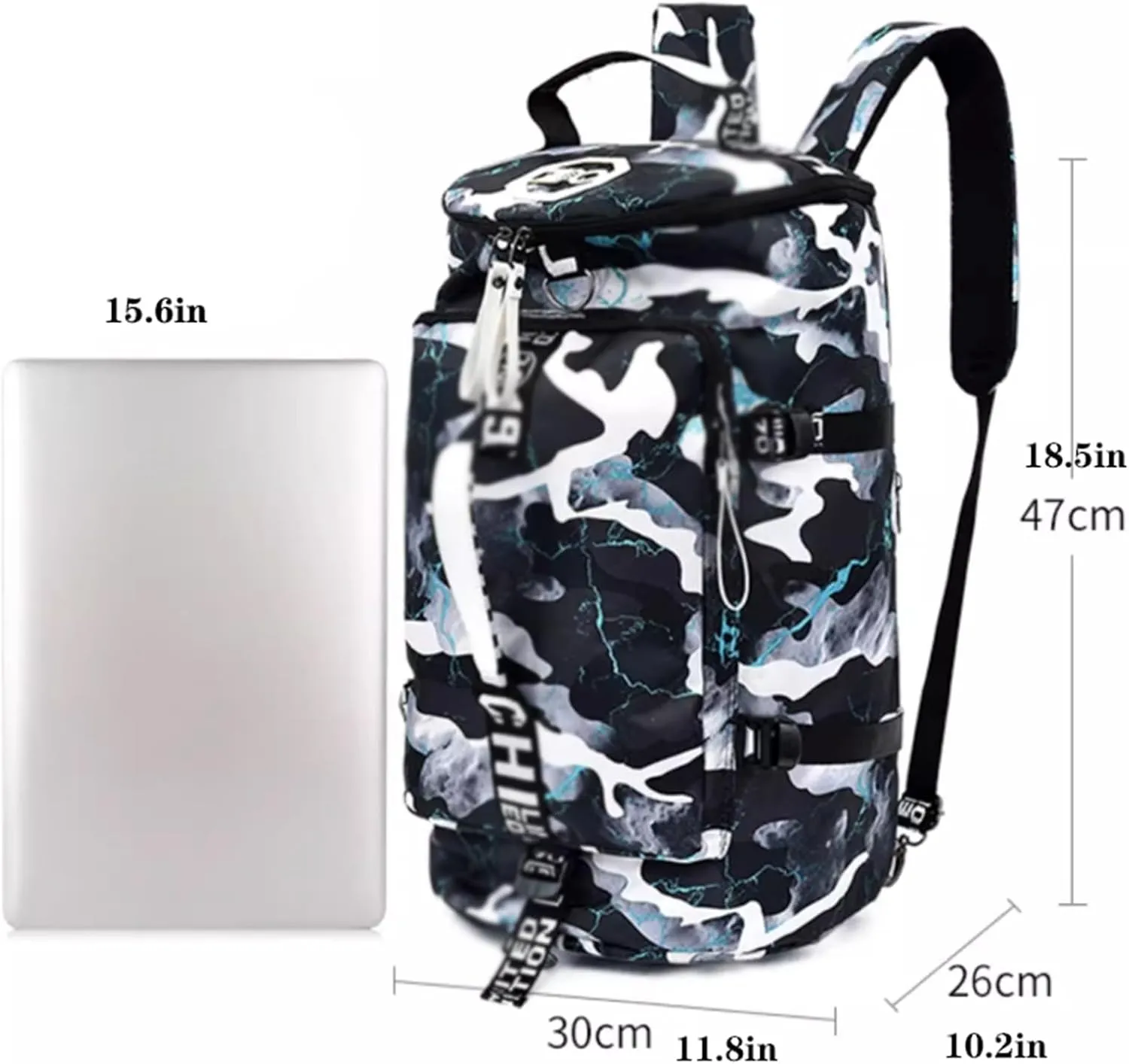 40L Gym Bag, Oxford Fabric, Small Fitness Workout Sports Bag, Waterproof, Travel Duffel Backpack, Lightweight, for Towels, Books, Shoes, for Men & Women(A)