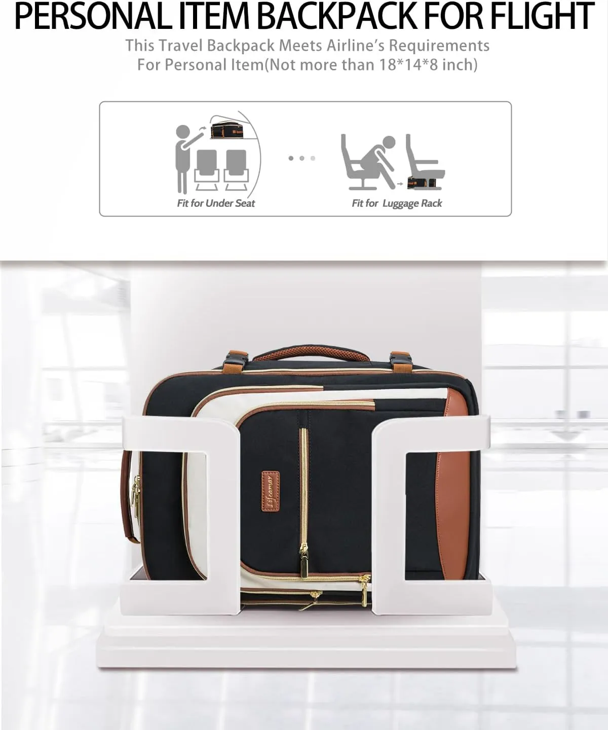 40L Travel Backpack for Women, Carry On Bag Flight Approved, Waterproof Backpack with 3 Packing Cubes, Weekender Personal Item Backpack for Airplane Travel Essentials, TSA Approved