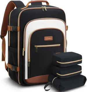 40L Travel Backpack for Women, Carry On Bag Flight Approved, Waterproof Backpack with 3 Packing Cubes, Weekender Personal Item Backpack for Airplane Travel Essentials, TSA Approved