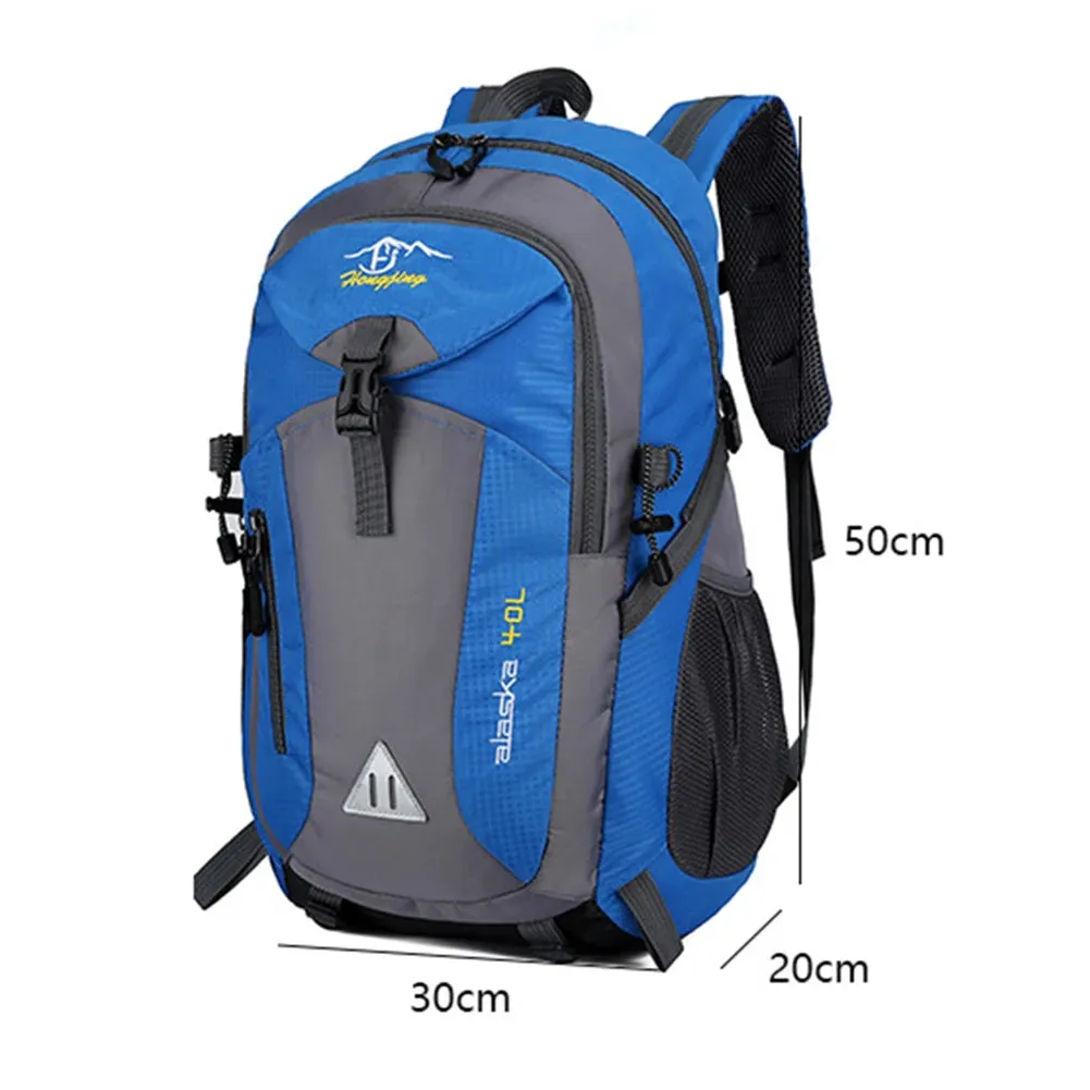 40L Waterproof Nylon Travel Backpack - Camping Hiking Trekking Bag for Outdoor Sports