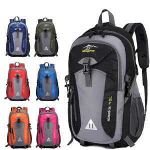 40L Waterproof Nylon Travel Backpack - Camping Hiking Trekking Bag for Outdoor Sports